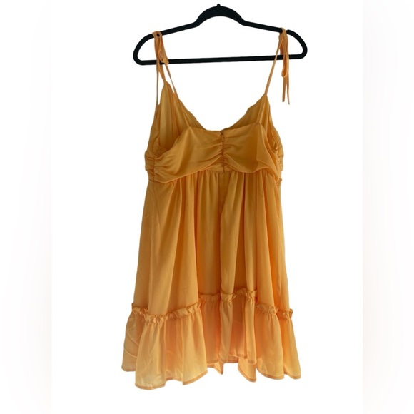 NWT Honeymoon Vacation CupShe Yellow Sunshine Tie Shoulder Mini Dress - Picture 6 of 8